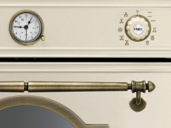 SMEG SF750PO Серия Cortina, Духовой шкаф, 60 см, 10 функций, кремовый, фурнитура латунная