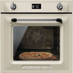 SMEG SFP6925PPZE1 Серия Victoria  Духовой шкаф с функцией пиролиза, кремовый, функция «Пицца», 60 см