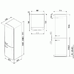 SMEG FAB32RRD5 Отдельностоящий двухдверный холодильник, 60 см, Цвет - красный, петли справа