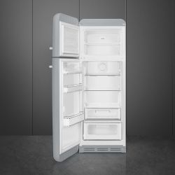 SMEG FAB30LSV3 Отдельностоящий двухдверный холодильник, 60 см, Цвет - серебристый, петли слева