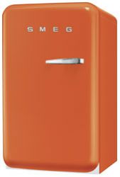 SMEG FAB10LOR2 Отдельностоящий однодверный холодильник, стиль 50-х годов, 54,3 см. Цвет - оранжевый, петли слева