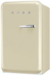 SMEG FAB10LCR2 Отдельностоящий однодверный холодильник, стиль 50-х годов, 54,3 см. Цвет - кремовый, петли слева