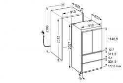 Liebherr ECBN 6256 Встраиваемый холодильник, Размеры (ВxШхГ): 203.9x91x61.5 см