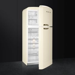 SMEG FAB50RCRB Холодильник, кремовый, латунная фурнитура, петли справа. Энергопотребление А++( 300 кВт/год)
