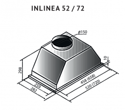 Kuppersberg INLINEA 52 INOX Встраиваемый вытяжной блок, ширина 52 см. Производительность 1300 м3/час