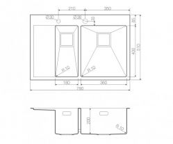 Кухонная мойка OMOIKIR Akisame 78-2-LG-R