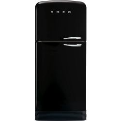 FAB50LBL  Серия стиль 50-х годов  Отдельностоящий двухдверный холодильник, стиль 50-х годов, 80 см, черный Класс энергопотребления А++ No-frost, петли слева