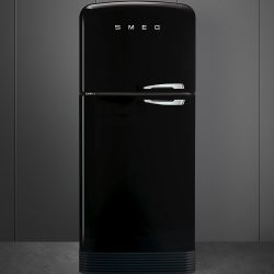 FAB50LBL  Серия стиль 50-х годов  Отдельностоящий двухдверный холодильник, стиль 50-х годов, 80 см, черный Класс энергопотребления А++ No-frost, петли слева