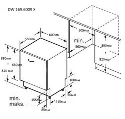 Zigmund Shtain DW 169.6009 X Посудомоечная машина, ширина 60 см., мойки – А, класс энергопотребления – А++, класс сушки – А, вместимость: 15 комплектов, 9 программ мытья