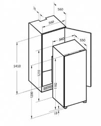 Zigmund & Shtain BR 12.1221 SX Встраиваемый однодверный холодильник с морозильной камерой, высота - 122 см.