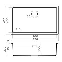 Кухонная мойка OMOIKIRI Yamakawa 75-U/I-GR  Материал Artceramic. Монтаж накладной или под столешницу