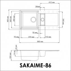 Кухонная мойка Omoikiri Sakaime 86-2-PL Материал Tetogranit. Монтаж накладной