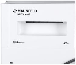 MAUNFELD MBWM1486S Встраиваемая стиральная машина с сушкой и инвертором. 1400 об/мин., 8 кг.,16 программ стирки
