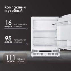 Zigmund & Shtain BR 07 X Встраиваемый под столешницу холодильник с морозильной камерой