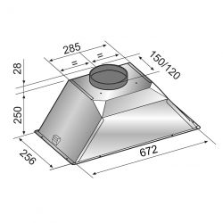 Zigmund & Shtain K 376.71 S Полновстраиваемая кухонная вытяжка, цвет - нержавеющая сталь, ширина - 70 см., производительность: 1010 м3/час