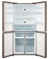 KORTING KNFM 81787 GB Четырехдверный холодильник, шир. 83 см, высота 176 см., cенсорное управление, Full NO FROST, цвет - золотисто-бежевое стекло