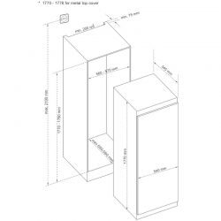 KORTING KSI 1855 Холодильная камера встраиваемая,  объём 300 л., Высота 178 см.