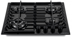 MAUNFELD EGHG.64.63CB2/G  Газовая варочная панель, 4 конфорки, закалённое стекло чёрного цвета,  1 WOK конфорка, ширина 60 см.