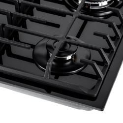 MAUNFELD EGHG.64.63CB2/G  Газовая варочная панель, 4 конфорки, закалённое стекло чёрного цвета,  1 WOK конфорка, ширина 60 см.