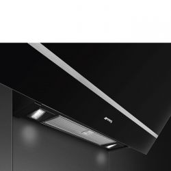 SMEG KV28N Вытяжка настенная, серия Linea 80 см, черное стекло + нержавеющая сталь