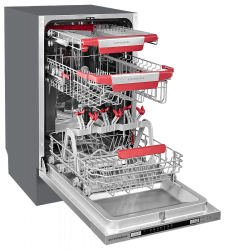 Kuppersberg GLM 4575 Посудомоечная машина, 11 компл., 7 программ, луч на полу, три корзины, Aqua Stop, уровень шума 44 дБ, ширина 45 см.