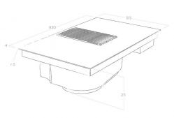 ELICA NIKOLATESLA PRIME BL/A/83 Индукционная варочная поверхность со встроенной вытяжкой, Производительность: 1200 м3/ч, Отвод воздуха. Без угольного фильтра.