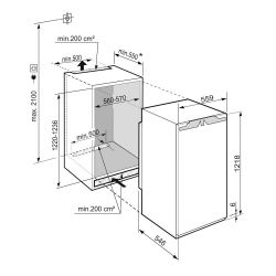 Liebherr IRe 4100 Встраиваемый однокамерный холодильник, жесткое крепление фасадов, Высота 122 см.