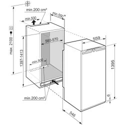 Liebherr IRe 4521 Встраиваемый однокамерный холодильник с морозильной камерой, жесткое крепление фасадов, Высота 140 см. (Германия)