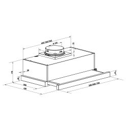 MAUNFELD VS Fast Glass 60 бежевое стекло Кухонная вытяжка с выдвижным экраном м3/ч 850