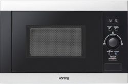 KORTING KMI 825 XN  Встраиваемая микроволновая печь с грилем, панель: черное стекло+нерж,  объем печи: 25 л, ниша встраивания (ВхШхГ), мм: 380х560х500