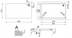 SMEG SIA1963DS Серия  Linea. Индукционная варочная панель FullArea (Рабочая зона по всей площади) , 90 см, серебристая стеклокерамика, прямой край