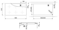 SMEG SI1M4954D Индукционная варочная панель, 90 см, Multizone, с функцией AutoVent 2.0, прямой край