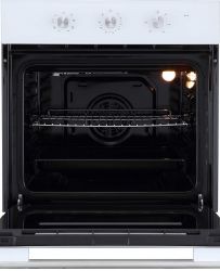 Evelux EO 620 W Духовой шкаф, 8 режимов, объем духовки 65л. цвет - белое стекло.