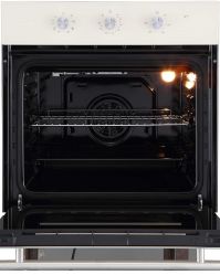 Evelux EO 620 I Духовой шкаф, 8 режимов, объем духовки 65л. цвет - бежевое стекло.