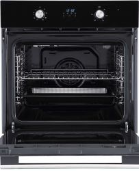 Evelux EO 630 PB Духовой шкаф, 8 режимов, дисплей Snow White, объем духовки 70л., цвет - чёрное стекло.