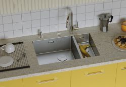 Кухонная мойка Omoikiri Taki 69-2-U/IF-IN-L Side Сливное отверстие смещено в угол чаши. Монтаж под столешницу / накладной / заподлицо