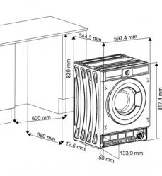 Evelux EWI 61408 Встраиваемая стиральная машина, загрузка 8 кг., скорость отжима 1400 об/мин, 15 программ, электронное сенсорное управление