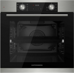Kuppersberg HF 608 BX Духовой шкаф, 6 режимов, Поворотные переключатели, Цифровой таймер. 1 ур. телескоп. направл., Пр-во Турция