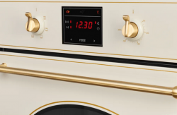 Kuppersberg SR 615 C Bronze Духовой шкаф, 6 режимов, Цифровой дисплей, очистка Aqualitic, объем 65 литров, цвет бежевый/фурн. бронза
