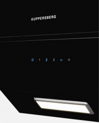 Kuppersberg F 601 BL Кухонная вытяжка, ширина 60 см,  отвод/рециркуляция, 600 м3/час, сенсорное управление, Цвет - Чёрный