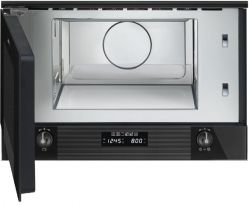 SMEG MP122B3 Серия Linea Микроволновая печь, 60 см, высота 38 см, 6 функций,  стекло Deep Black (чёрное)