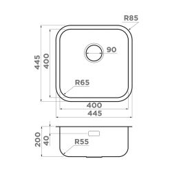 Кухонная мойка Omoikiri Omi 44-U/I-IN - Quadro Монтаж под столешницу / накладной / заподлицо