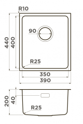 Кухонная мойка Omoikiri TADZAVA 39-U/I-LG Монтаж под столешницу / накладной