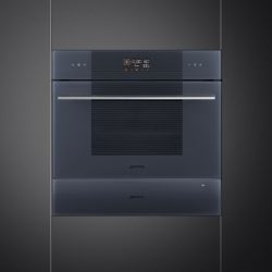 SMEG SO4102M1G Компактный многофункциональный духовой шкаф, комбинированный с микроволновой печью, ширина 60 см, высота 45 см, 11 функций, стекло Neptune Grey