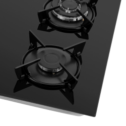 MAUNFELD EGHG.64.13STS-EB  Газовая варочная панель, 4 конфорки, закалённое стекло чёрного цвета,  ширина 60 см.