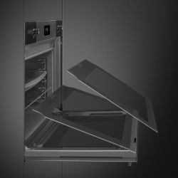 SMEG SO6101S2B3 Многофункциональный духовой шкаф, серия Linea, комбинированный с паром, 60 см, 11 функций, стекло Deep Black (чёрное)