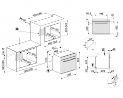 SMEG SO6102M2G Многофункциональный духовой шкаф, комбинированный с микроволновой печью, 60 см, 11 функций, стекло Neptune grey
