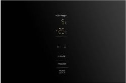 KORTING KNFC 62980 GN Холодильник  Ширина 60 см, А+, электронное управление с внешним дисплеем, Full NO FROST, (ВхШхГ) 1935x600x670 мм,  цвет - черное стекло