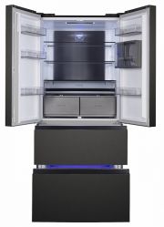 KORTING KNFF 82535 XN Четырехдверный холодильник, Инверторный компрессор,зона свежести с изменяемой температурой, (ВхШхГ): 1930x853x693 мм, цвет - черная нерж. сталь