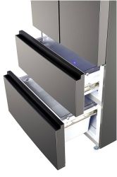 KORTING KNFF 82535 X Четырехдверный холодильник, Инверторный компрессор,зона свежести с изменяемой температурой, (ВхШхГ): 1930x853x693 мм, цвет -  нерж. сталь (на изображении - чёрная нерж сталь)